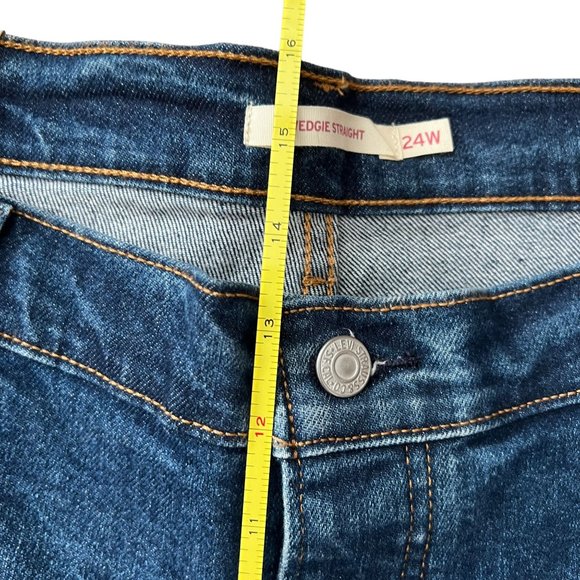 NWT Levi's Wedgie Straight Button Fly Size 24W Cotton Denim Jeans Plus S… - Picture 12 of 16